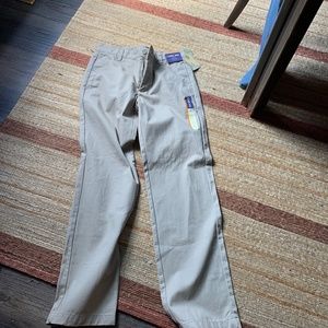 Cherokee ultimate khaki flat front boys‎ pants. Adjustable waist. NWT. Retail 45